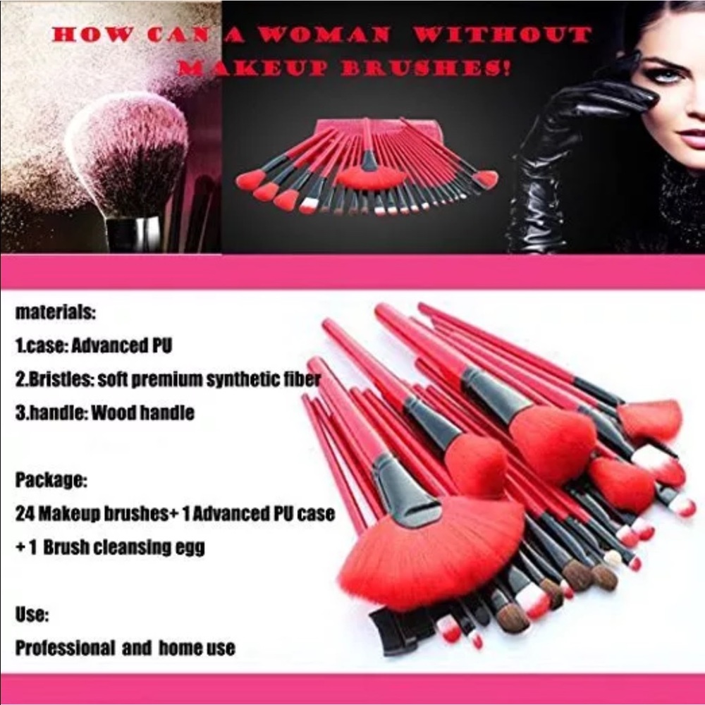 New 24pcs Make Up Brush With Pouch